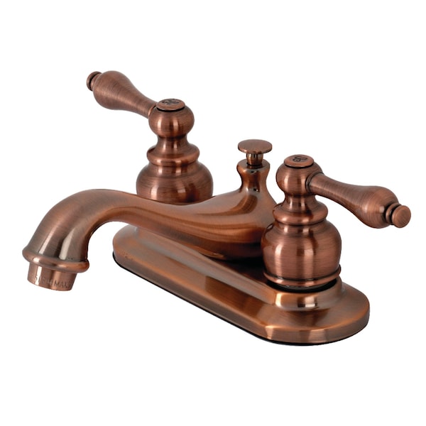 KB606AL Restoration 4" Centerset Bathroom Faucet, Antique Copper
